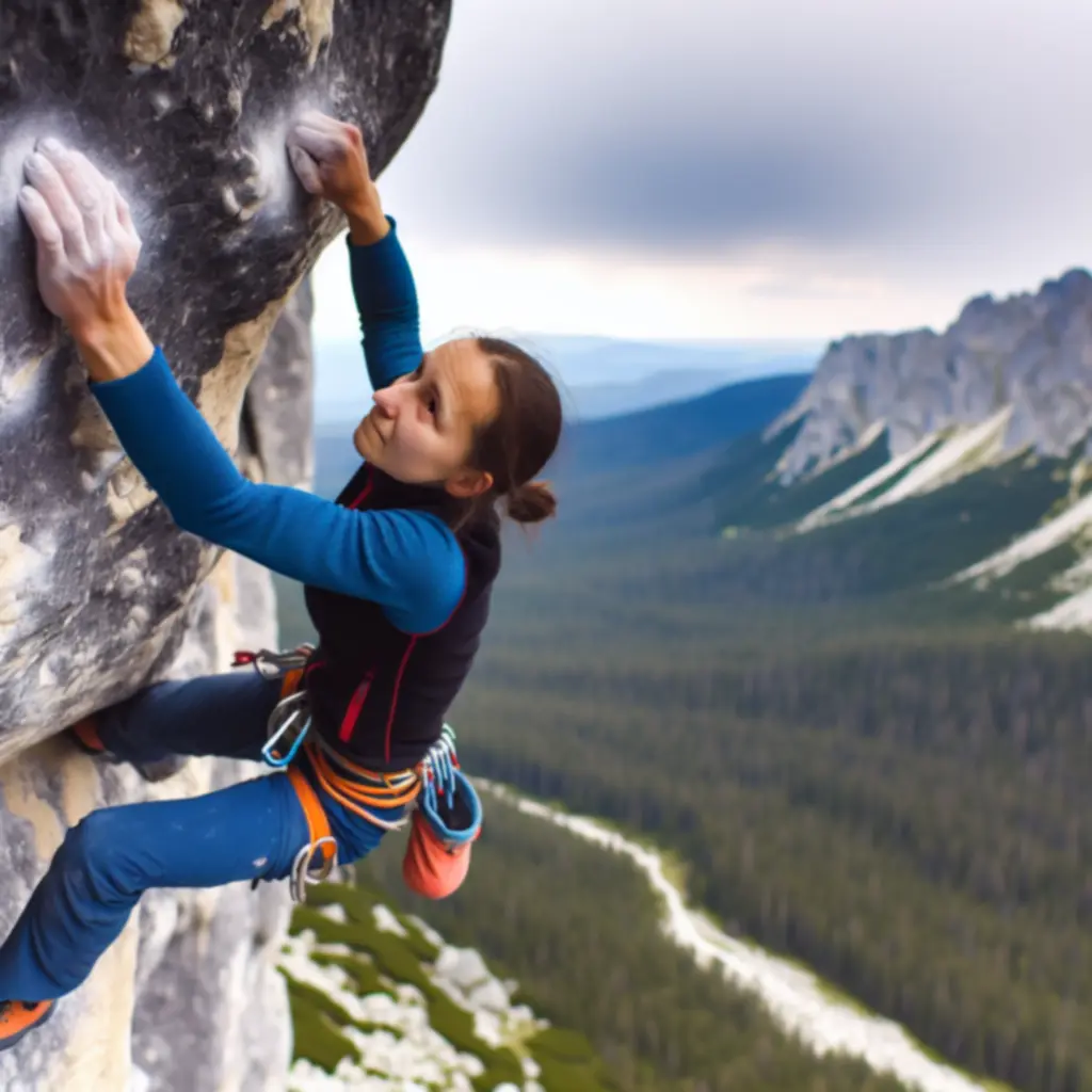 Sportowiec podczas treningu outdoorowego w górach