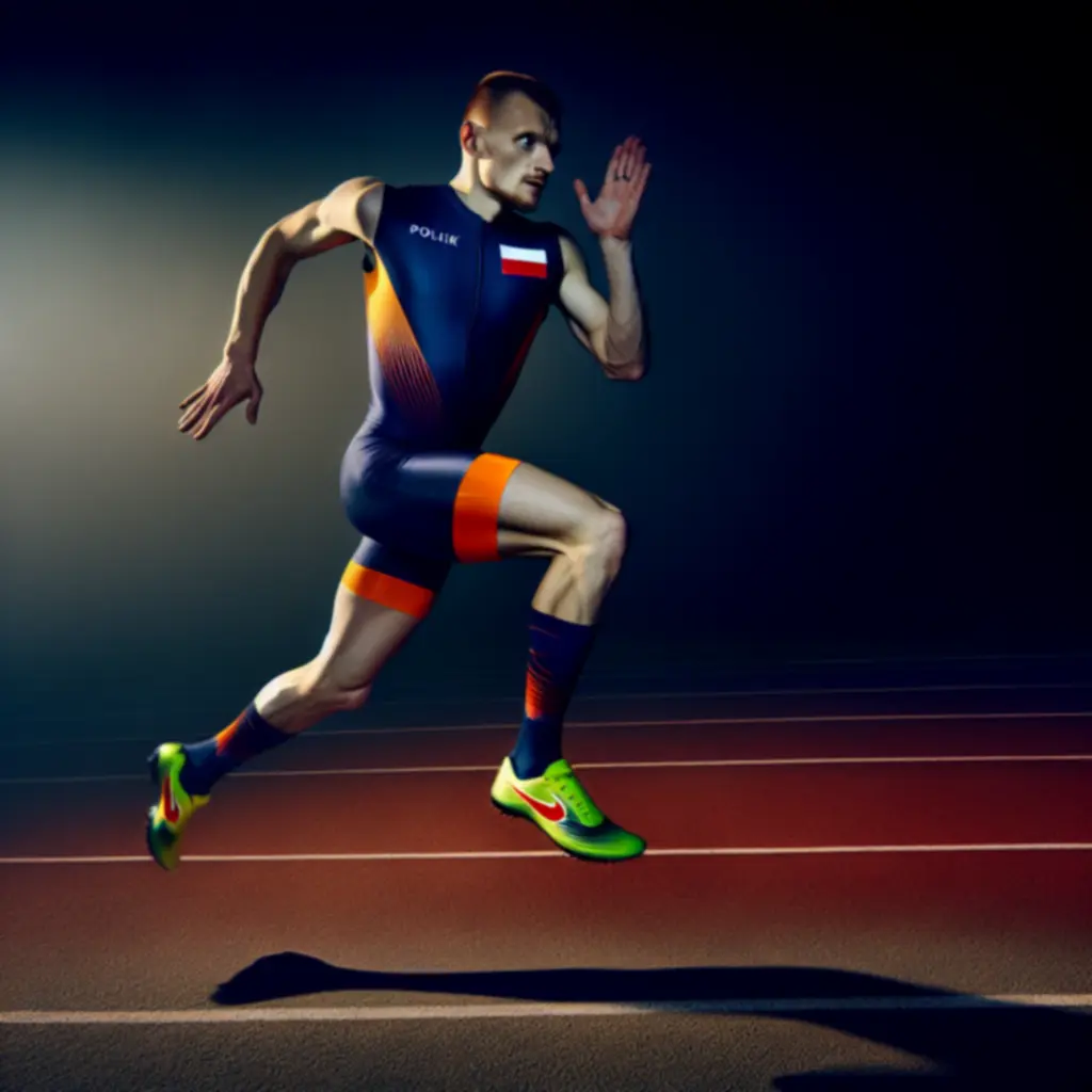 Profesjonalny sportowiec w trakcie intensywnego treningu w nowym sprzęcie SporttGear