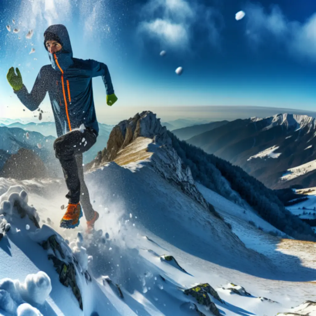 Zimowa kolekcja w górskim otoczeniu – termoaktywne ubrania w kolorze granatowym z limonkowymi akcentami